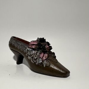 My Treasure Collectible Vintage Miniature Shoe 1999 Brown Pink Black Resin